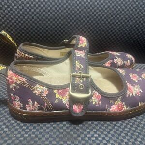 Dr. Martens Womens Floral Mary Jane Shoes with Buckle Size 7.5 EU 38